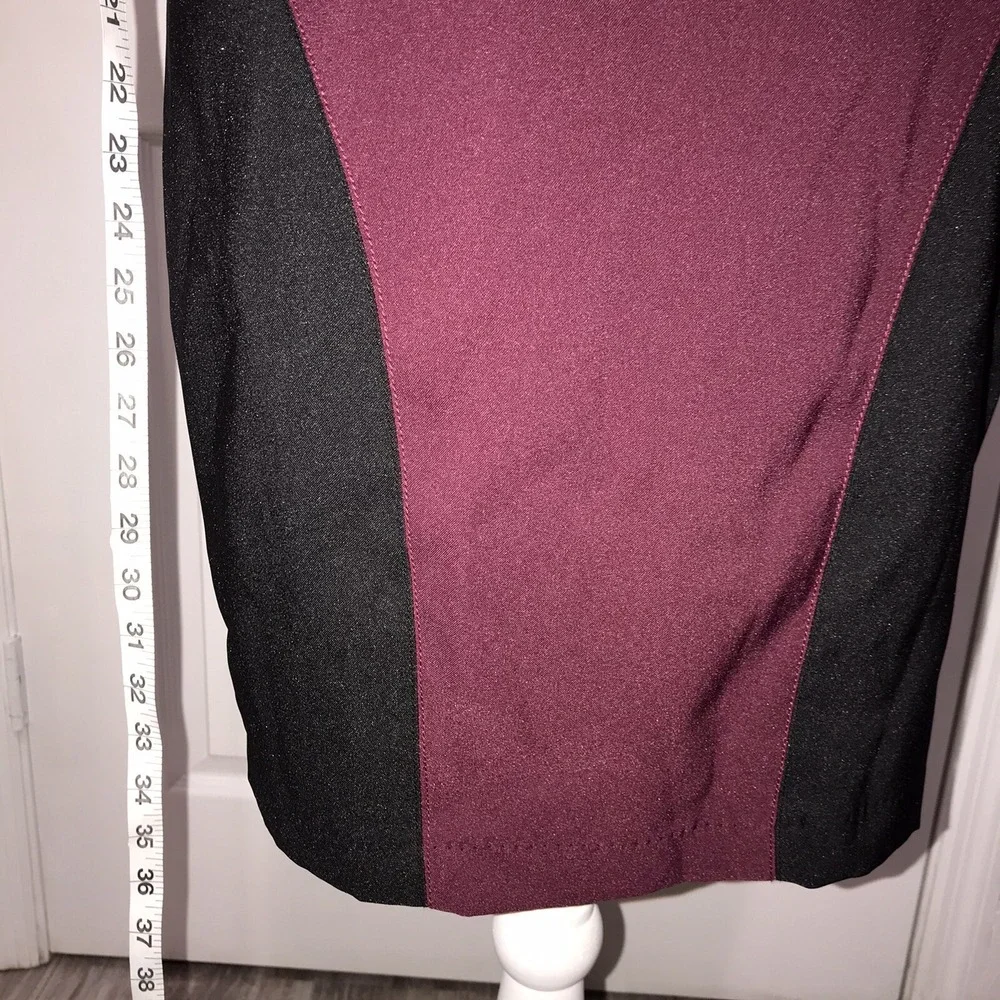 XOXO Colorblock Black Burgundy Sweetheart Neckline Spaghetti Strap Dress Sz 9/10 - Picture 10 of 13